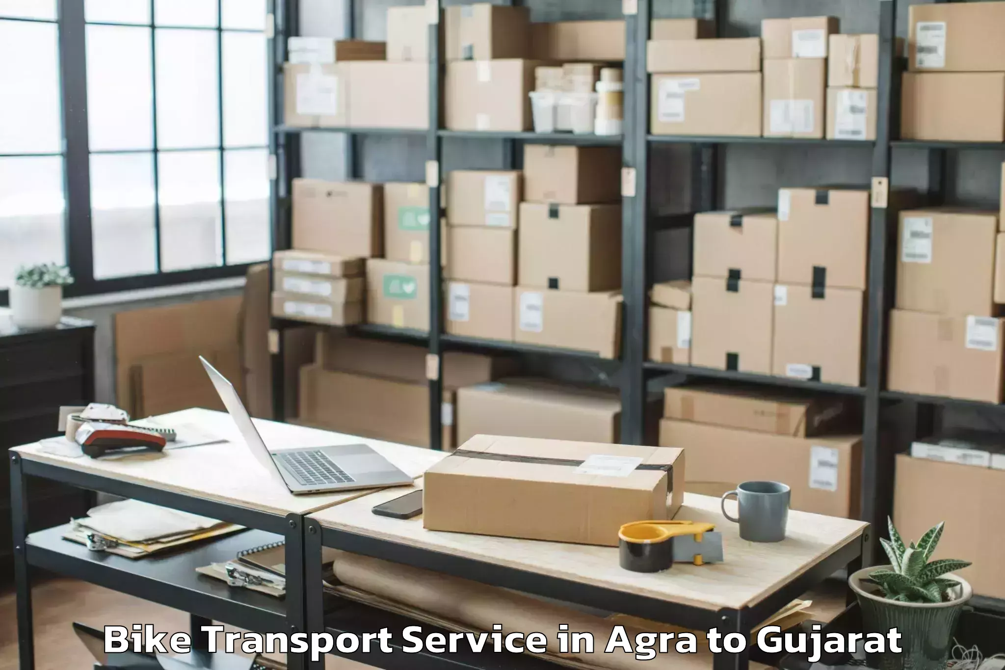 Easy Agra to Gussar Bike Transport Booking